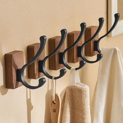 cinq crochet mural bois brut format C