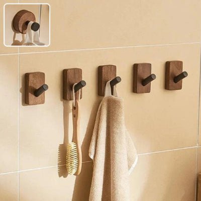 cinq crochets muraux bois brut format A detail format B