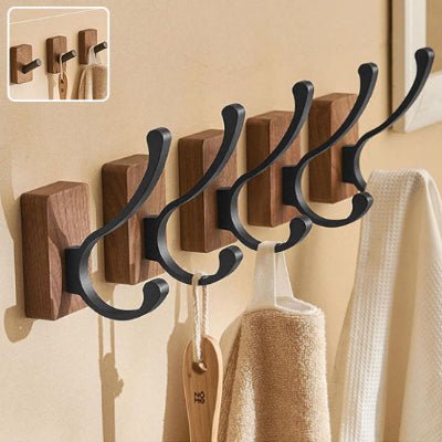 cinq crochets muraux bois brut format C un detail format A