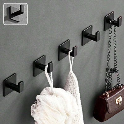 cinq crochets muraux minimaliste noirs detail