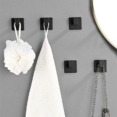 cinq crochets muraux minimaliste noirs