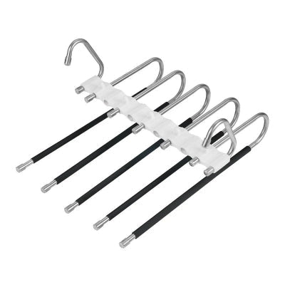 cintre pour pantalon multifonctionnel silicone noir cinq supports