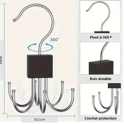 crochet rotatif 360 details dimensions
