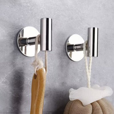 deux crochets muraux elegant argent brosse bois