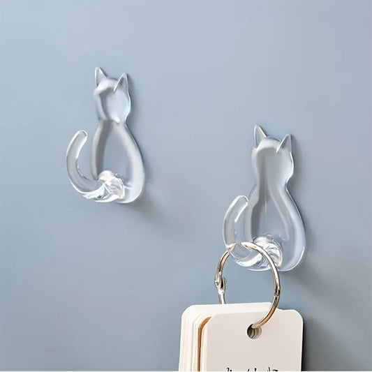 deux crochets muraux transparents