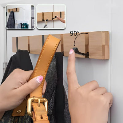 porte manteau bois clair ouverture 90 degres deux details