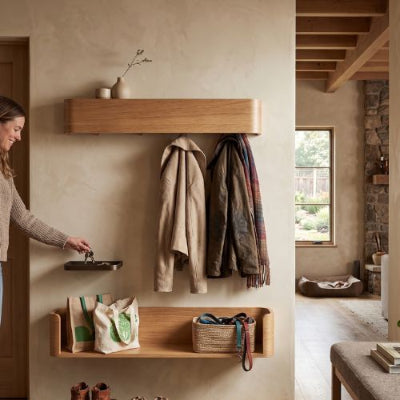 porte manteau bois deux vestes