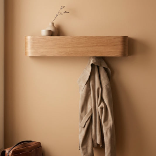 porte manteau bois mur caramel