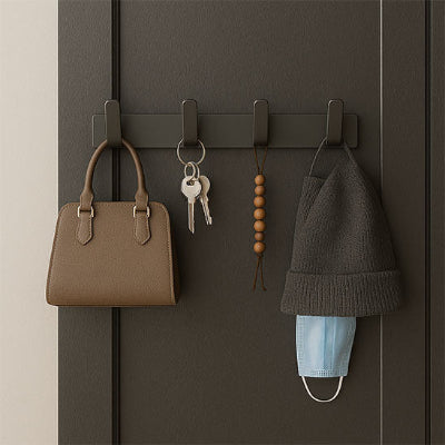 porte manteau mural noir quatre crochets bonnet