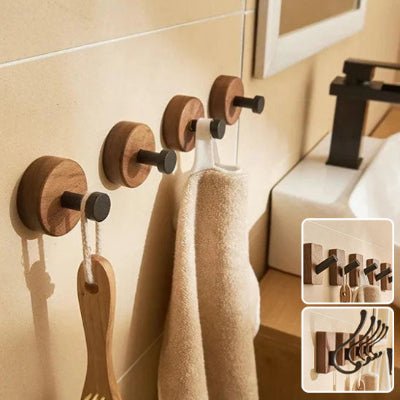 quatre crochets muraux bois brut format B deux details format A C