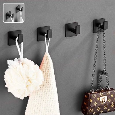 quatre crochets muraux minimaliste noirs detail