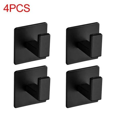 quatre crochets muraux minimaliste noirs