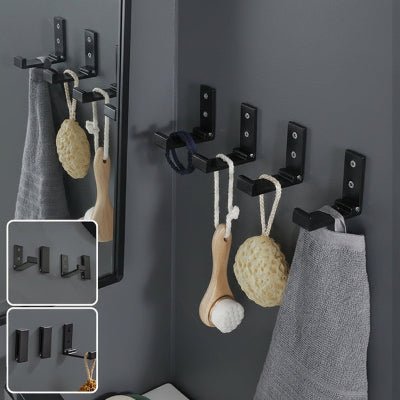 quatre crochets muraux pliant design noirs ouverts deux details