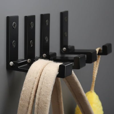 quatre crochets muraux pliant design noirs ouverts