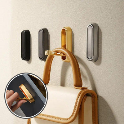 quatre porte manteaux muraux judicieux argent gris noir ferme dore ouvert sac a main detail ouverture format B