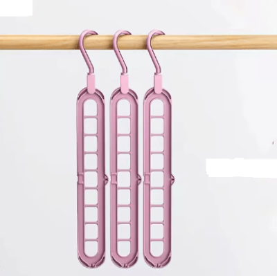 trois cintre plastique organisateur rose