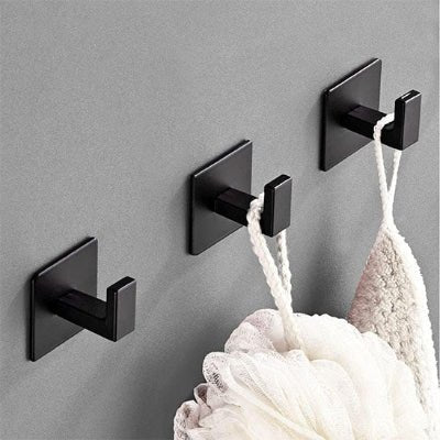 trois crochets muraux minimaliste noirs accessoires blancs